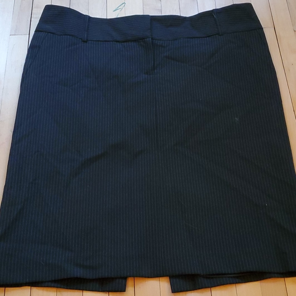 Black pinstripe pencil skirt